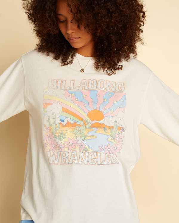 4 Wrangler Boyfriend - &Uuml;bergro&szlig;es T- Shirt f&uuml;r Frauen Braun D3KT15BIS2 Billabong