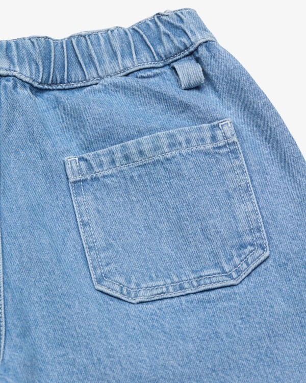6 Larry Denim - Elasticated Denim Trousers With Drawcord for Boys 8-16 Blue EBBDP03001 Billabong