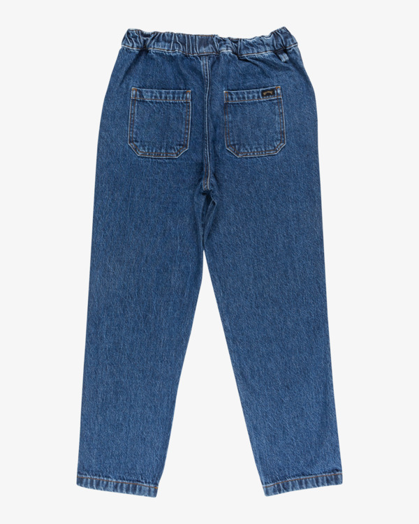3 Larry Denim - Elasticated Denim Trousers With Drawcord for Boys 8-16 Blue EBBDP03001 Billabong