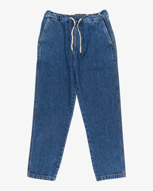 2 Larry Denim - Elasticated Denim Trousers With Drawcord for Boys 8-16 Blue EBBDP03001 Billabong