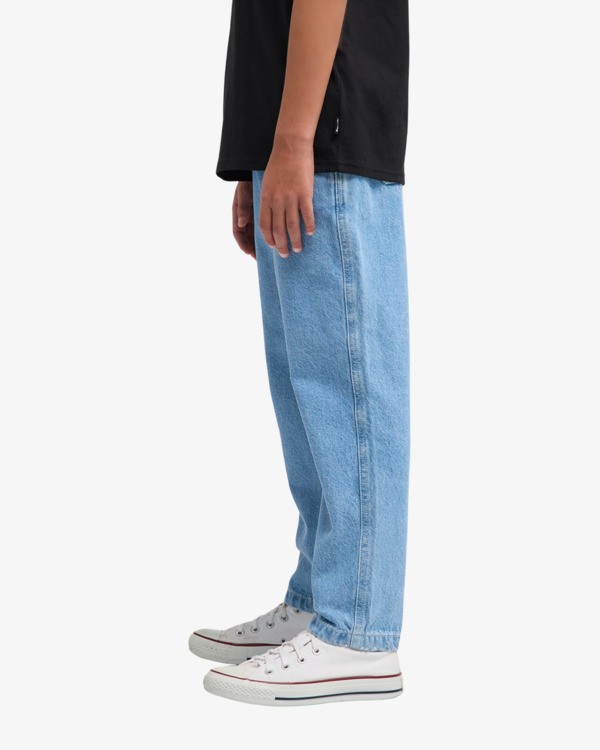 1 Larry Denim - Elasticated Denim Trousers With Drawcord for Boys 8-16 Blue EBBDP03001 Billabong