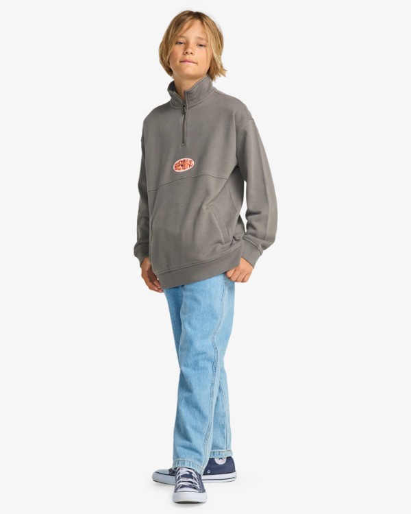 1 Burleigh - Half-Zip Sweatshirt for Boys 8-16 Grey EBBFT00134 Billabong