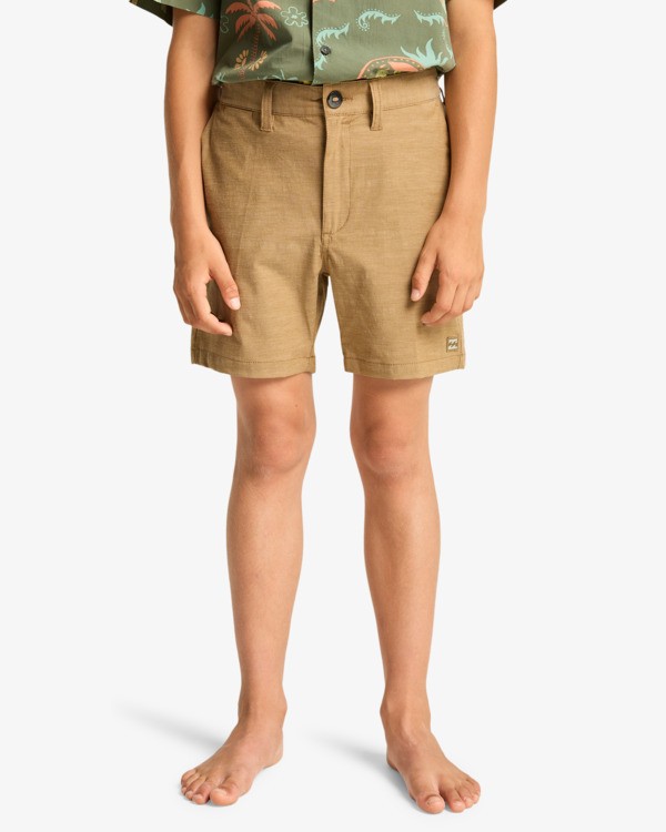 0 Crossfire Solid 15" - Hybride boardshort voor Jongens 8-16 Beige EBBHY03000 Billabong