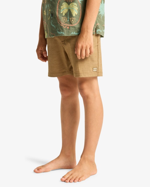 1 Crossfire Solid 15" - Hybride boardshort voor Jongens 8-16 Beige EBBHY03000 Billabong