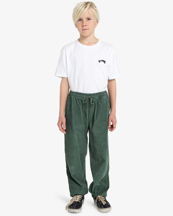 1 Larry Cord - E-Waist Trousers for Boys 8-16 Green EBBNP03005 Billabong