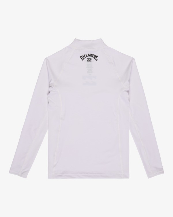 1 Waves All Day - Long Sleeve UPF 50 Rash Vest for Boys 8-16 White EBBWR00100 Billabong