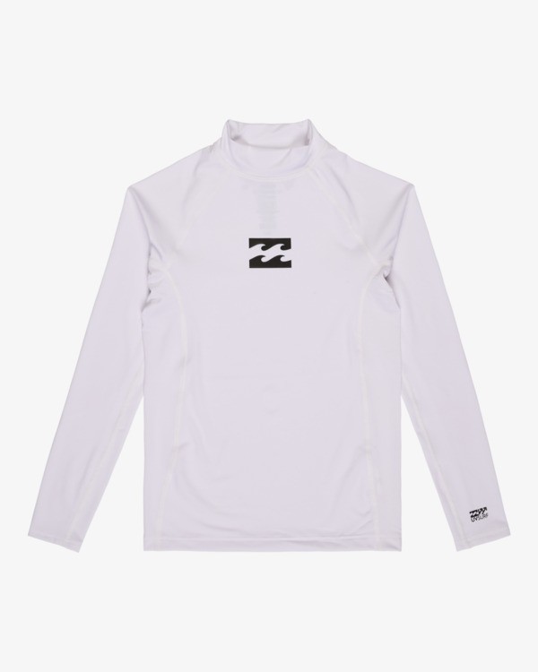 0 Waves All Day - Long Sleeve UPF 50 Rash Vest for Boys 8-16 White EBBWR00100 Billabong