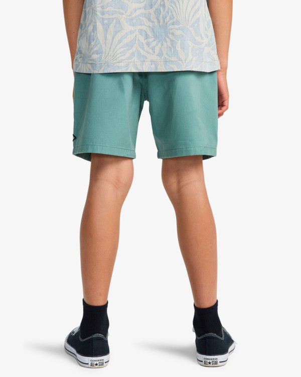 2 Larry Twill - Short de cintura el&aacute;stica para chicos 8-16 Azul EBBWS00115 Billabong