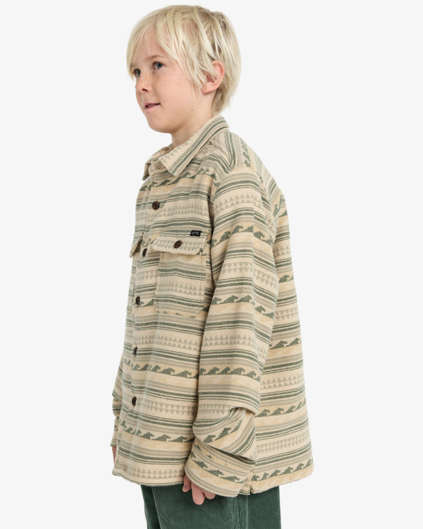 3 Offshore Jacquard Flannel - Flannel Shirt for Boys 8-16 Green EBBWT03003 Billabong