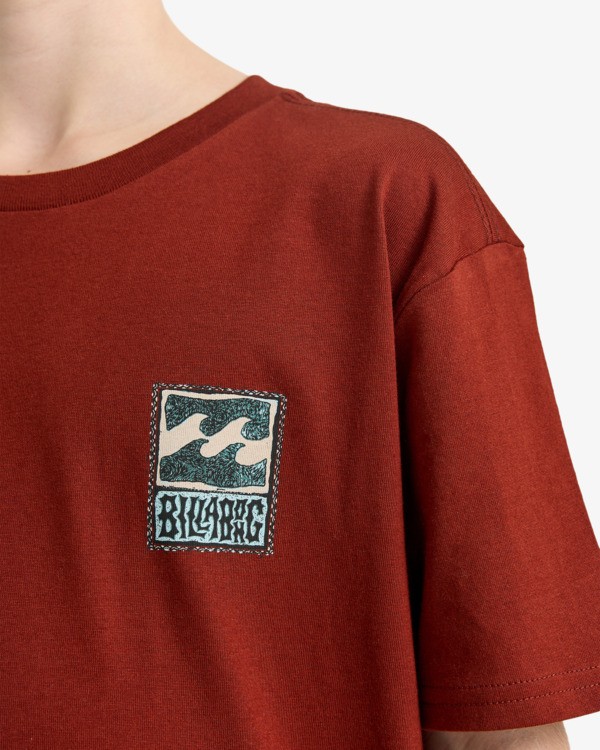 4 Stamp - Short Sleeve T-Shirt for Boys 8-16 Red EBBZT00176 Billabong