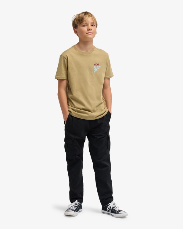 2 Twin Fins - Short Sleeve T-Shirt for Boys 8-16 Beige EBBZT00182 Billabong