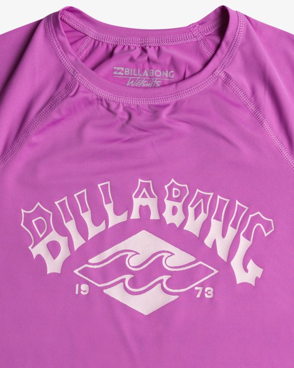 2 Girls Surf Dayz - Kurzarm-Rashguard f&uuml;r M&auml;dchen 8-16 Violett EBGWR00100 Billabong