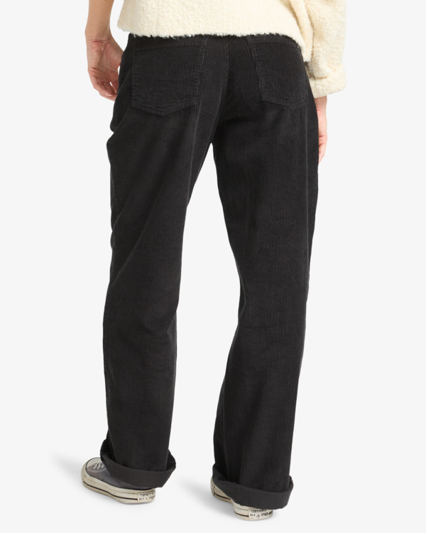 2 Midtown Cord - Fixed Waist Corduroy Trousers for Women Black EBJDP03001 Billabong