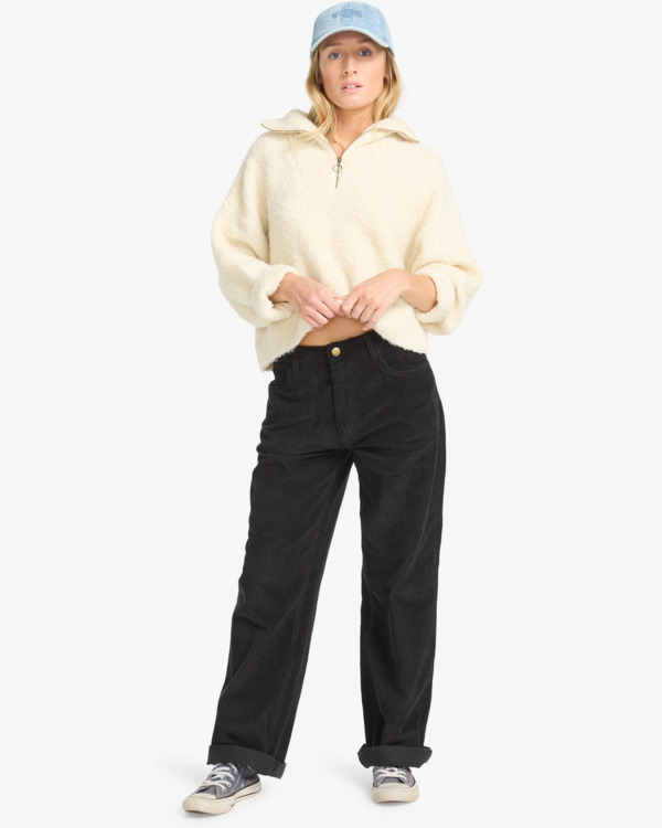 1 Midtown Cord - Fixed Waist Corduroy Trousers for Women Black EBJDP03001 Billabong