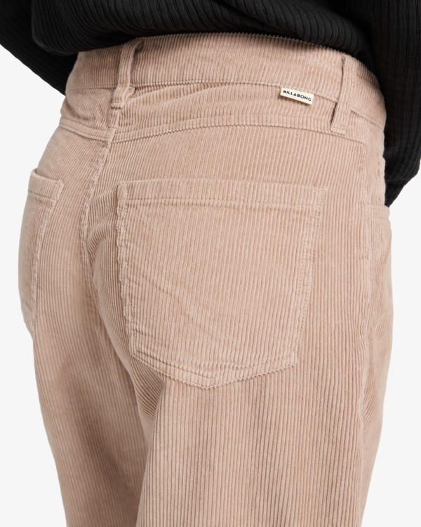5 Midtown Cord - Pantaloni in velluto a coste a vita fissa da Donna Beige EBJDP03001 Billabong