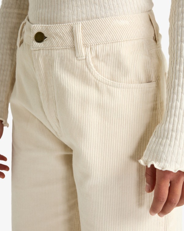 3 Midtown Cord - Pantaloni in velluto a coste a vita fissa da Donna White EBJDP03001 Billabong