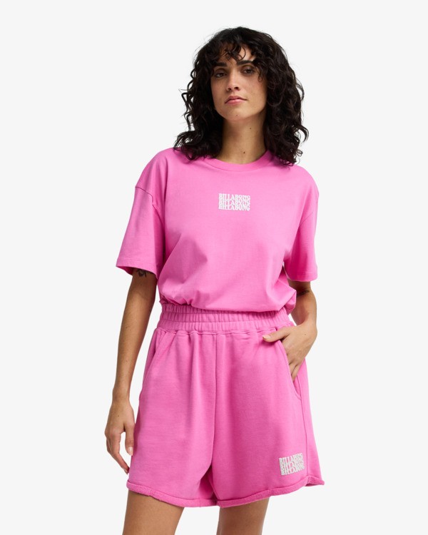 0 So Typical - Short de cintura el&aacute;stica para mujer Rosa EBJFB03004 Billabong