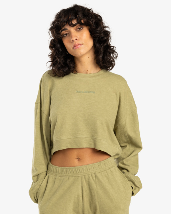 0 Cropped - Sudadera para Mujer Verde EBJFT00144 Billabong