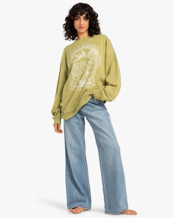 2 Ride In - Pullover Sweatshirt for Women Green EBJFT00147 Billabong