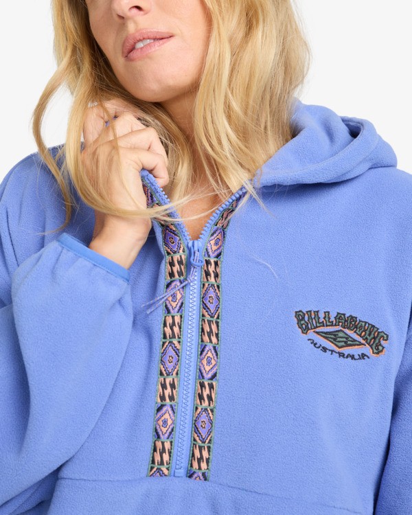 4 Winter Camp - Felpa con semi zip e cappuccio da Donna Purple EBJFT00154 Billabong