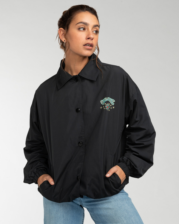 Black coach jacket womens hotsell