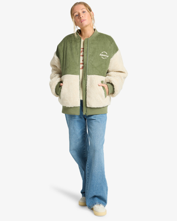 2 New Wave - Veste bombers oversize pour Femme Blanc EBJJK00162 Billabong