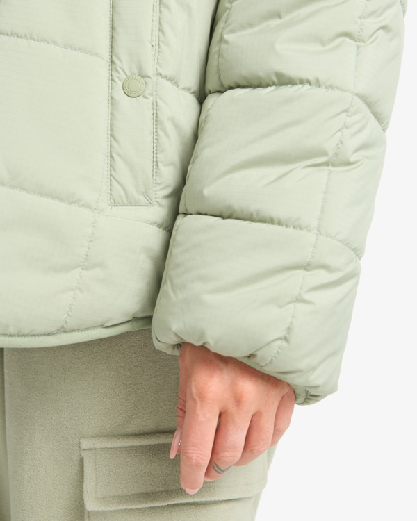 5 Happy Camper - Steppjacke mit Kapuze für Frauen Grün EBJJK00165 Billabong