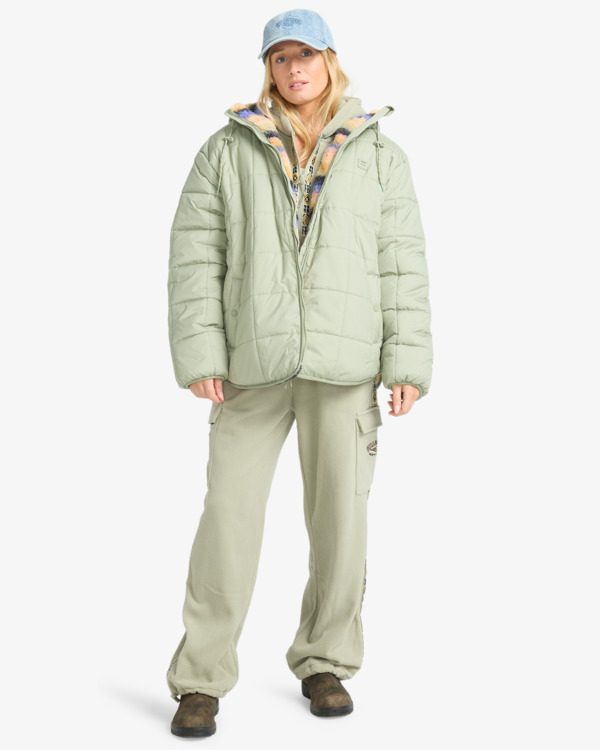 1 Happy Camper - Steppjacke mit Kapuze für Frauen Grün EBJJK00165 Billabong
