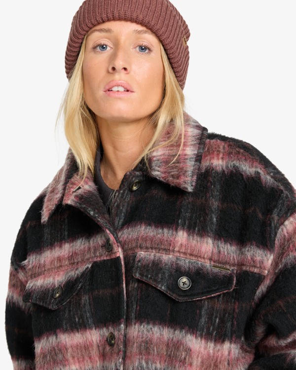 4 Lucky Star - Oversize-Truckerjacke für Frauen Schwarz EBJJK00171 Billabong