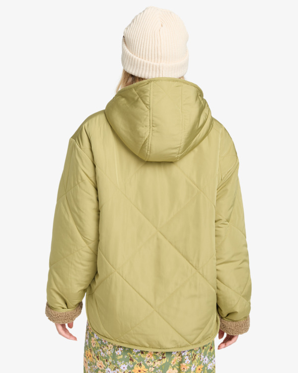 3 Oceanside - Hooded Reversible Jacket for Women Green EBJJK00173 Billabong