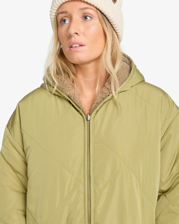 7 Oceanside - Hooded Reversible Jacket for Women Green EBJJK00173 Billabong