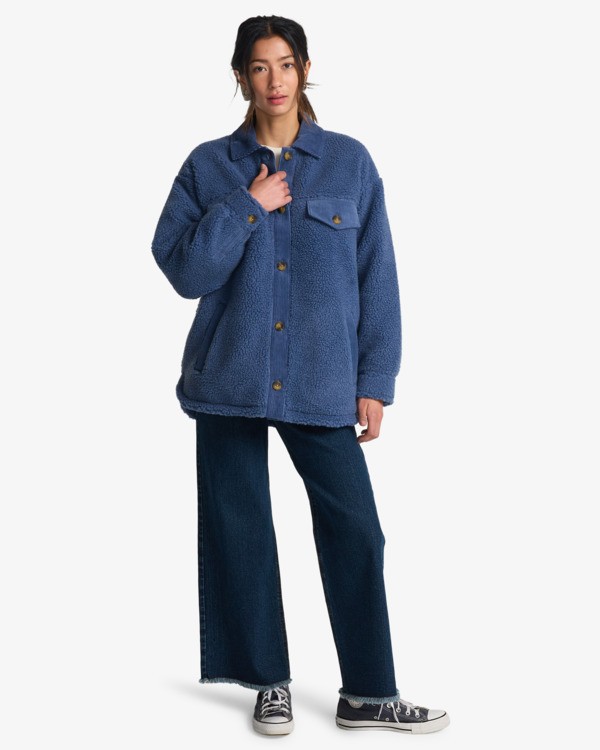 1 Coastal Waves - Corduroy Jacket for Women Blue EBJJK00180 Billabong