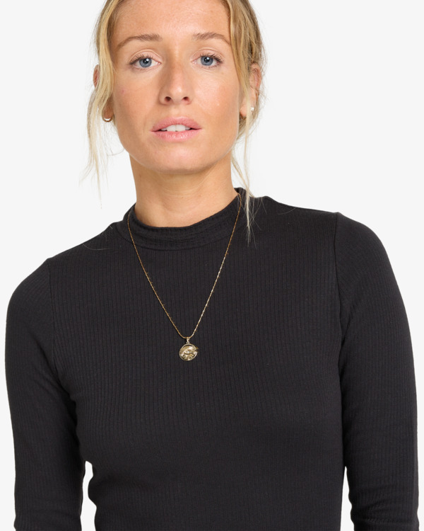 4 Everleigh Mock - Knit Mini Dress for Women Black EBJKD00117 Billabong