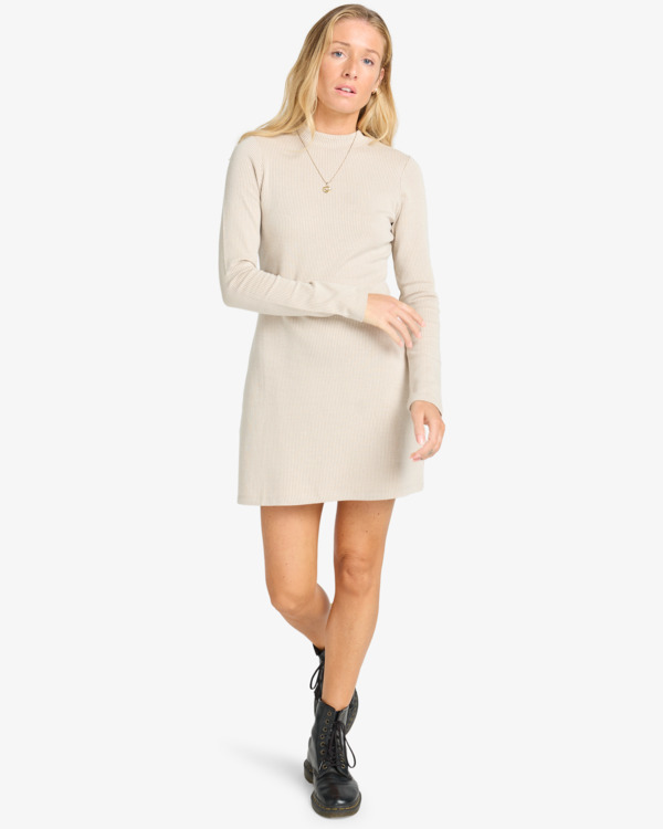 1 Everleigh Mock - Knit Mini Dress for Women Beige EBJKD00117 Billabong