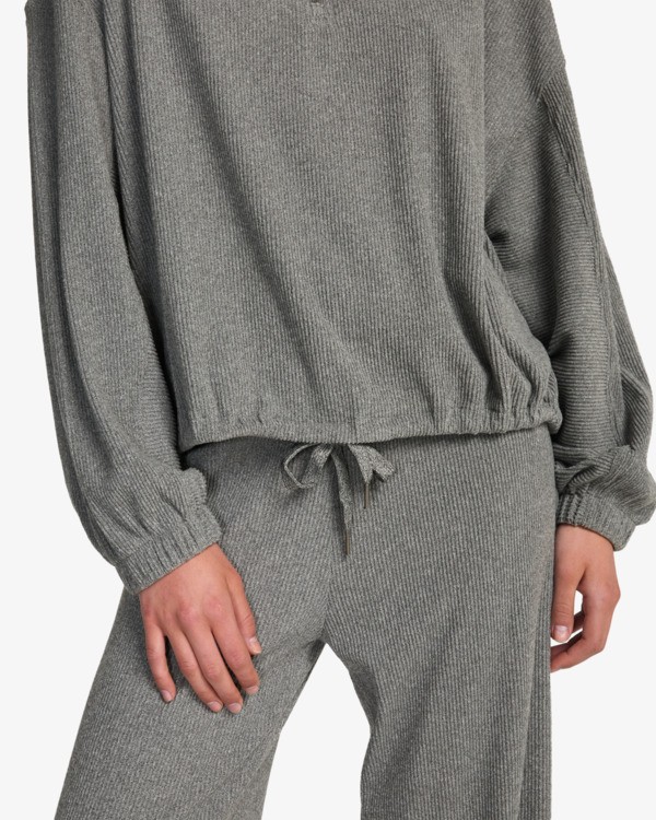 5 Coffee Time - Top de punto acanalado para mujer Gris EBJKT00115 Billabong