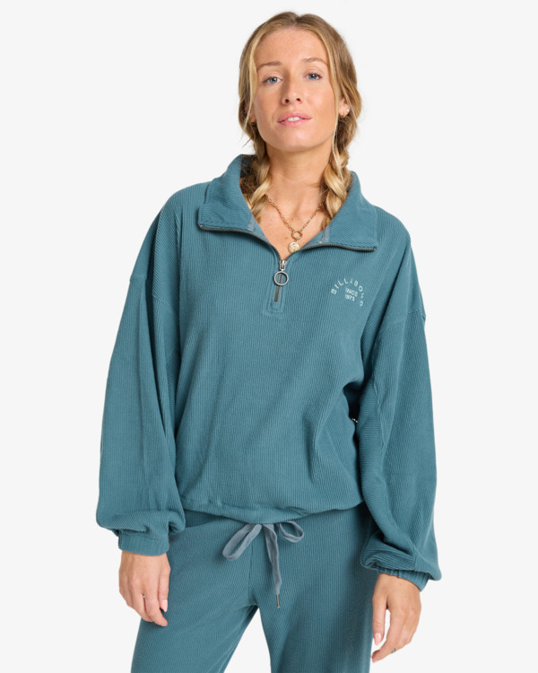 0 Coffee Time - Ribgebreide Top voor Dames Blue EBJKT00115 Billabong