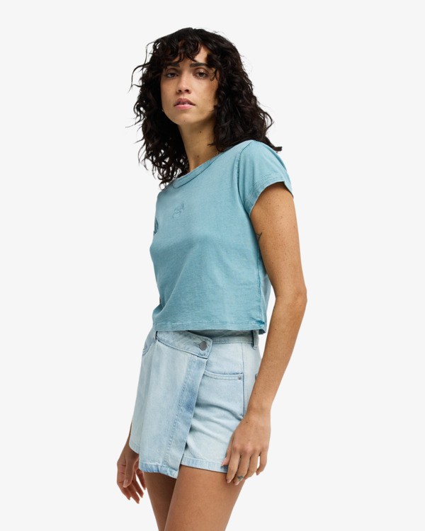 3 Daily Salt Washed - T-Shirt ajust&eacute; pour Femme Bleu EBJKT00122 Billabong