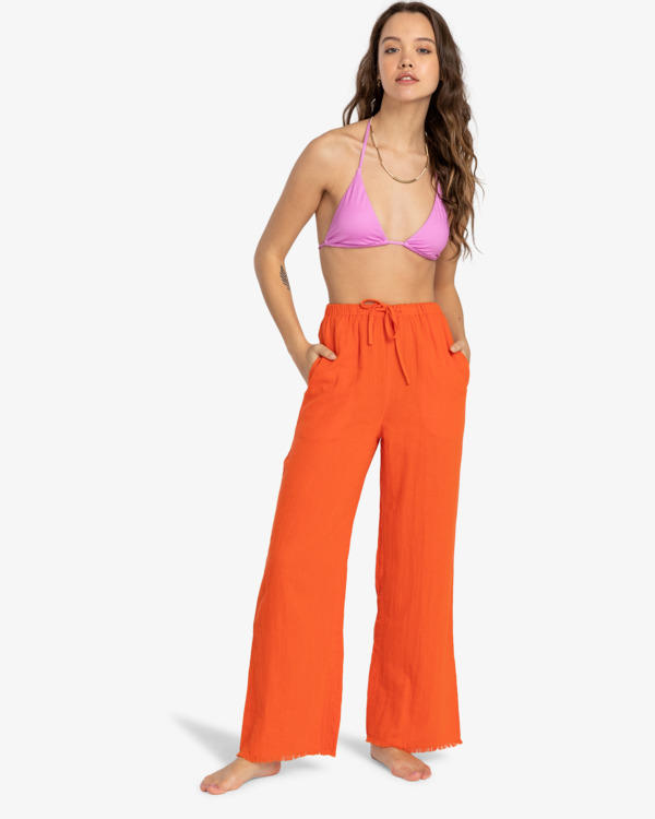 0 That Smile - Wide Leg Trousers for Women Orange EBJNP00114 Billabong