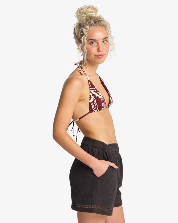3 Summers End - Short de cintura el&aacute;stica para mujer Negro EBJNS00121 Billabong
