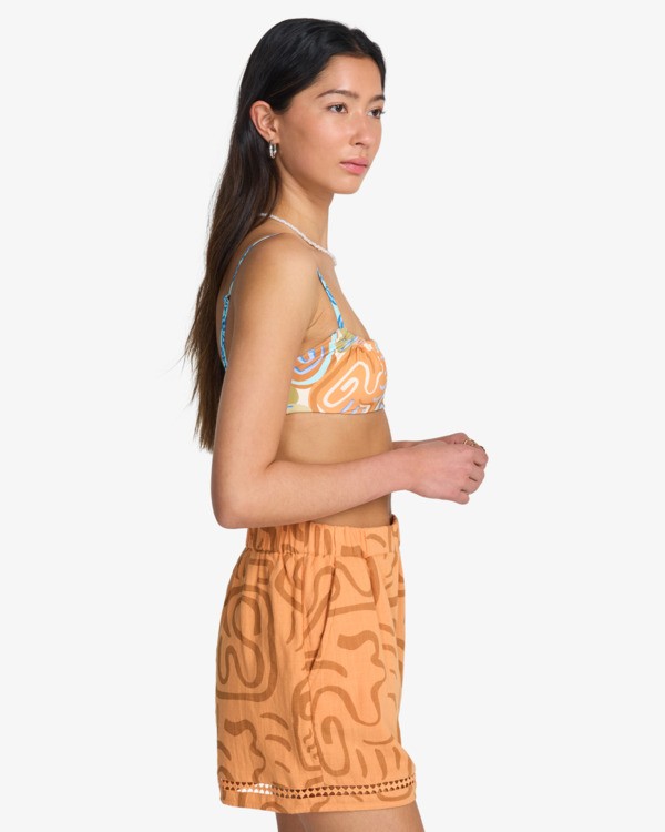 3 Summers End - Short de cintura el&aacute;stica para mujer Naranja EBJNS00121 Billabong