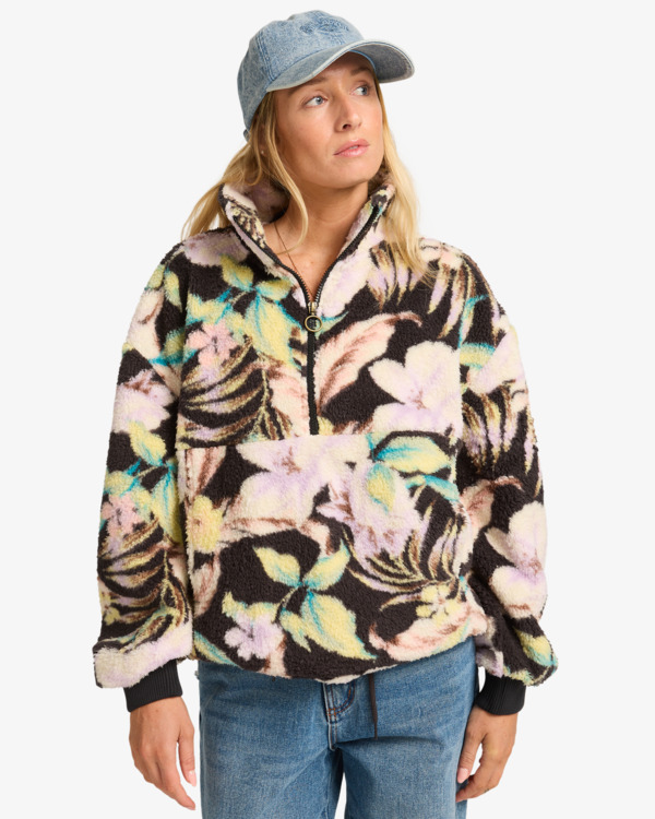 0 Time Off - Pullover-Sweatshirt mit Reißverschluss-Kragen für Frauen Violett EBJPF00111 Billabong