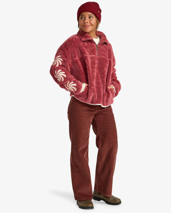 2 Sun Fun - Pulôver com meio fecho para mulher Pink EBJPF00116 Billabong