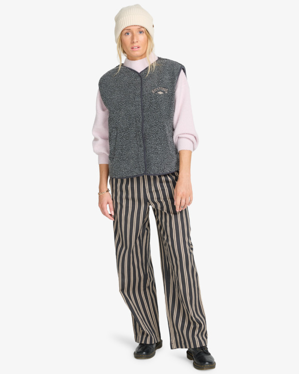 1 Be Happy - Chaleco de sherpa para mujer Negro EBJPF00118 Billabong