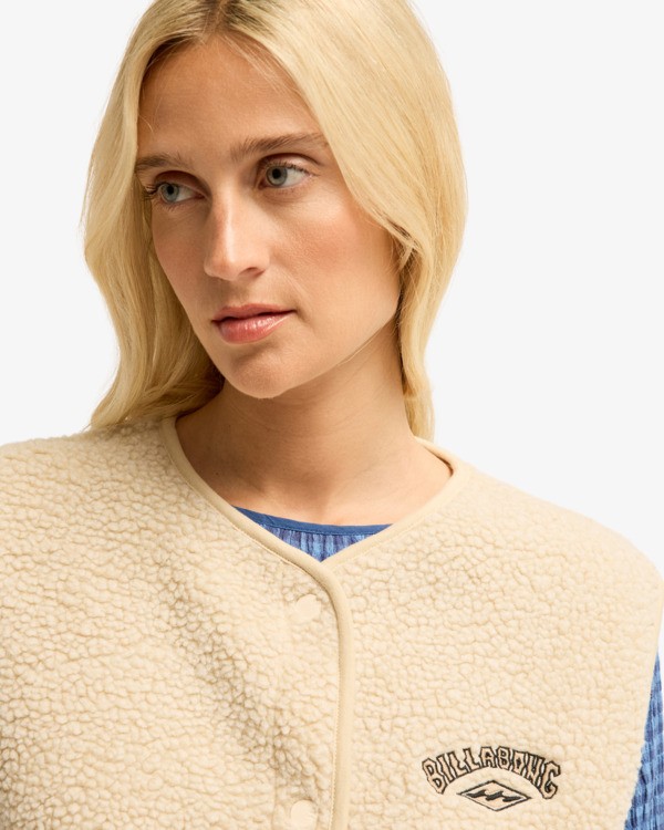 2 Be Happy - Chaleco de sherpa para mujer Blanco EBJPF00118 Billabong