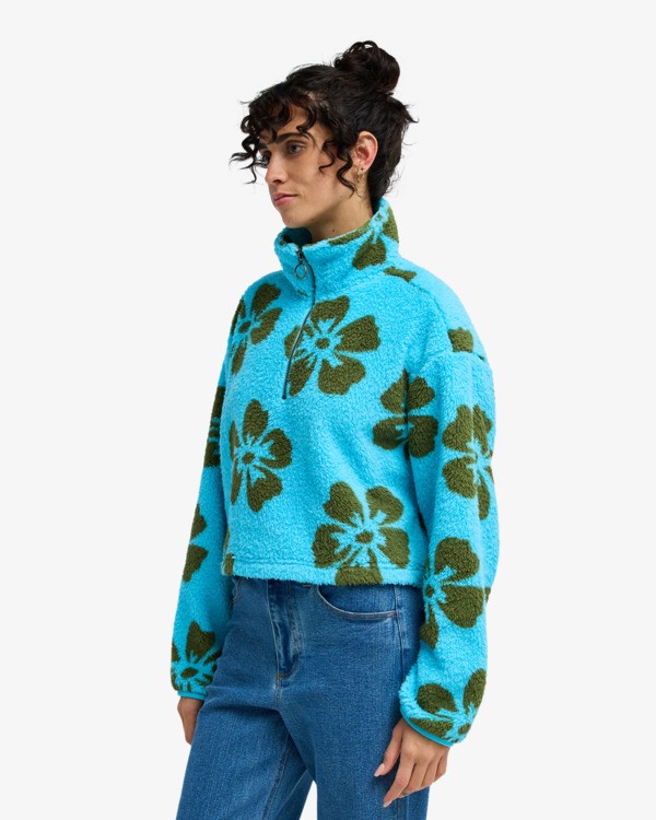 3 Holiday Cropped - Half Zip Fleece for Women Blue EBJPF00123 Billabong