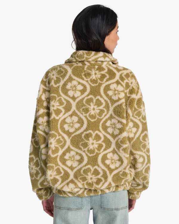 2 First Light - Fleece met Halve Rits voor Dames Green EBJPF00125 Billabong