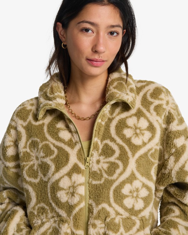 4 First Light - Fleece met Halve Rits voor Dames Green EBJPF00125 Billabong