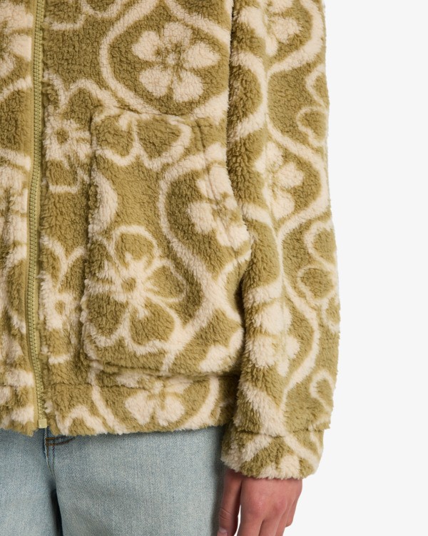 5 First Light - Fleece met Halve Rits voor Dames Green EBJPF00125 Billabong