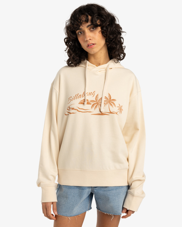 0 Beach Tropics - Sweatshirt com capuz para Mulher Branco EBJSF00165 Billabong