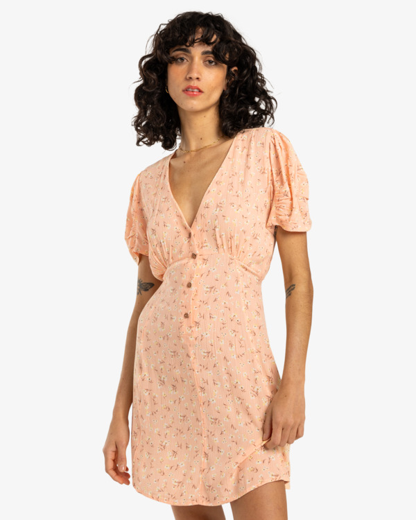 0 Retro Mood - Vestido mini para Mulher Pink EBJWD00154 Billabong